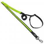Dog Fantasy jalutusrihm USB LED-valgustusega, jooksmiseks, nailon, roheline, 2,5x180-250 cm