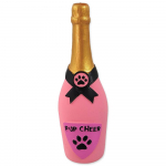 Dog Fantasy Pup-Cheer lateksist m&auml;nguasi koertele &scaron;ampanjapudeli kujul koos piiksu, roosa, 16.5 cm