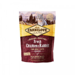 Carnilove Cat Fresh Chicken & Rabbit teraviljavaba kuivtoit t&auml;iskasvanud kassidele v&auml;rske kana- ja k&uuml;&uuml;likulihaga, 0.4 kg