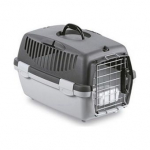 StefanPlast Gulliver 1 Delux plastist transpordipuur metallustega ustega v&auml;ikestele koertele ja kassidele, hall, 48x32x31 cm