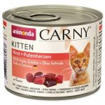 Animonda Carny Kitten veiseliha ja kalkuniliha s&uuml;damed konservid kassipoegadele, 200 g