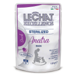 LeChat Excellence Wet Sterilized With Duck konservtoit steriliseeritud t&auml;iskasvanud kassidele, pardilihaga, t&uuml;kkidena, 100 g
