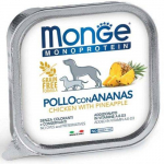 Monge Monoproteinic Fruits Pate Chicken With Pineapple m&auml;rgtoit t&auml;iskasvanud koertele, kanaliha ja ananassiga, 150 g