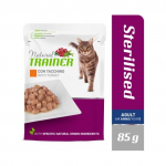 Natural Trainer Sterilised Kalkuniliha Konservid T&auml;iskasvanud Steriliseeritud Kassidele Kalkunilihaga, 85 g