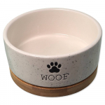Dog Fantasy Woof Bowl bambusrestiga S koerakauss bambusrestiga, keraamiline, valge, 0,4 l