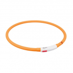 Trixie Flash Light Ring USB helkurkaelarihm koertele, silikoon, l&uuml;hendatav, oranž, 70 cm/&oslash; 10 mm