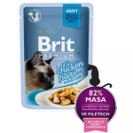 Brit Premium Cat Delicate Fillets In Gravy With Chicken konservi pieaugu&scaron;iem kaķiem, 85 g