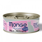 Monge Delicate Chicken With Ham konserv t&auml;iskasvanud kassidele kana ja singiga omas mahlas, 80 g