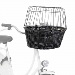Trixie Bicycle basket with lattice transpordikorv koertele, kinnitatav jalgrattale, must, 50 &times; 41 &times; 35 cm