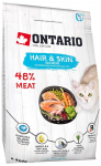 Ontario Cat Hair And Skin kuivtoit kassidele tervise naha ja karvkatte jaoks, 400 g