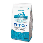 Monge ALL BREEDS Hypoallergenic L&otilde;he ja Tuunikalaga t&auml;isv&auml;&auml;rtuslik kuivtoit t&auml;iskasvanud koertele, 12 kg