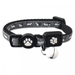 Active Cat Collar Reflective XXS helkurkaelarihm kassidele kellukesega ja turvalukuga, must, 1x16-22 cm
