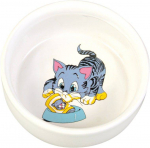 Trixie Ceramic Bowl keraamiline kauss kassidele, 0,3 l, 11 cm, valge