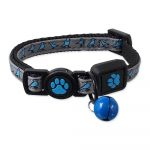 Active Cat Collar Reflective XXS helkurkaelarihm kassidele kellukesega ja linnumustriga, sinine, 1x16-22 cm