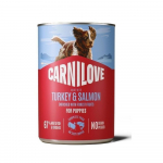 Carnilove Wild Meat Salmon & Turkey kutsikatele teraviljavaba konserv, l&otilde;he ja kalkunilihaga, 400 g