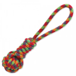 Dog Fantasy Woven Rope Ball Tugger n&ouml;&ouml;rm&auml;nguasi koertele palliga ja silmusega, 34 cm