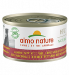 Almo Nature HFC Natural Veiseliha kartulite ja herneste lisandiga konservid t&auml;iskasvanud koertele, 95 g