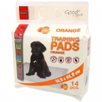 Dog Fantasy Training Pads Orange imavad alusmatid kutsikatele ja koertele apelsinil&otilde;hnaga, 55,8x55,8 cm, 14 tk.