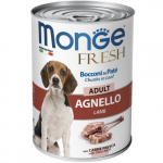 Monge Fresh Chunks Adult Lamb konserv t&auml;iskasvanud koertele lambalihaga, 400 g