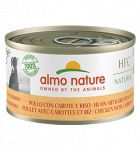 Almo Nature HFC Natural Vista konservid t&auml;iskasvanud koertele, kanaliha, porgandi ja riisiga, 95 g