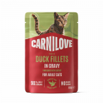 Carnilove Cat Pouch Part & Piparm&uuml;nt m&auml;rgtoit t&auml;iskasvanud kassidele pardi- ja piparm&uuml;ndilihaga, ilma teraviljata, 85 g