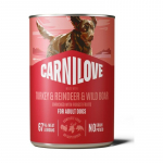 Carnilove Wild Meat Venison & Reindeer teraviljavaba konserv t&auml;iskasvanud koertele hirveliha ja p&otilde;dralihaga, 400 g