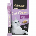 Miamor Malt Cream Kase maiuspala kassidele juustuga, karvapallide v&auml;ljutamiseks, 6x15 g