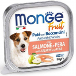 Monge Fruit L&otilde;he ja pirniga pasteet ja t&uuml;kid t&auml;iskasvanud koertele, 100 g
