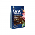 Brit Premium By Nature Light kuivtoit &uuml;lekaalulistele t&auml;iskasvanud koertele, kalkuni ja kaeraga, 3 kg