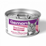Gemon Cat Mousse Sterilised Kana ja maksaga t&auml;isv&auml;&auml;rtuslik toit steriliseeritud t&auml;iskasvanud kassidele, 85 g