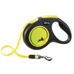 Flexi New Classic Neon lintrihm S 5 m koera automaatne rihm lindiga, must/neoon, koertele kuni 15 kg