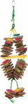 Trixie Wooden Toy with Sisal Rope, Colourful m&auml;nguasi lindudele, puidust, džuudist k&ouml;iega, v&auml;rviline, 18x35 cm
