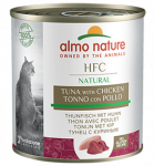 Almo Nature HFC NATURAL m&auml;rgtoit t&auml;iskasvanud kassidele, kanaliha ja tuunikalaga, 280 g