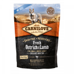 Carnilove Fresh Jaakobi & Lambaliha v&auml;ikestele t&otilde;ugudele ilma teraviljata kuivtoit koertele strutsi ja lambaga, 1.5 kg
