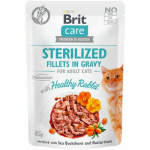 Brit Care Cat GF Sterilized Healthy Rabbit in Gravy m&auml;rgtoit steriliseeritud kassidele k&uuml;&uuml;likuga, 85 g