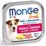 Monge Fruit Sealiha ja ananassiga pasteet ja t&uuml;kid t&auml;iskasvanud koertele, 100 g