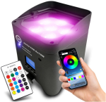 Naświetlacz LIGHT4ME Akumulatorowy reflektor par LED DMX W-DMX Wi-Fi pilot par 6x10W RGBWAUV | 5908249840171 | 5908249840171