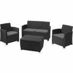 Tradgard Zestaw ogrodowy CORONA + BOX - grafit + szare poduszki | R59965 | 8711245143644