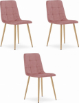 Leobert Krzesło KARA - r&oacute;żowy aksamit / nogi kolor drewna x 3 | model_3787_3-KARA-CUBY54 | 5903332067657