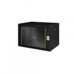 Digitus | Wall Mounting Cabinet | DN-19 07-U-SW | IP protection class: IP20; Front door: Glass door, single opening; Cabinet type: Wall mounting cabinet; Equipment mounting depth min.-max.: 305-370 mm; Load capacity: 100 kg; Dimensions 420 x 600 x 45 ...
