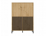 KAMARO 4DK SLIM/GŁ OAK ARTISAN DISPLAY CABINET | M-MP-WT-KMR-4DK SLIM/GŁ-ART | 5904507209902