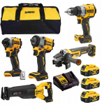 Zestaw elektronarzędzi Dewalt DEWALT ZESTAW COMBO 18V DCK509P3 (DCD800, DCF850, DCF922, DCS386, DCG405) 3x5,0Ah | DCK509P3-QW | 5035048843147