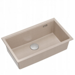 Zlewozmywak GraniteQ LOGAN 110 GraniteQ zlewozmywak pearl beige 76x45x23,5 cm 1-komorowy wpuszczany z syfonem manualnym stal szlachetna | brak | 5906954200181