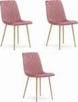 Leobert Krzesło TURIN - r&oacute;żowy aksamit / nogi kolor drewna x 3 | model_3786_3-TURIN-AMPY03 | 5903332067664