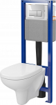 Zestaw podtynkowy Cersanit (S701-787) Miska Arteco, stelaż, deska duroplast wolnoopadająca, łatwe wypinanie, przycisk chrom | SZWZ1008486282 | 5901771115397
