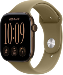 Watch Series 12 GPS+Cellular 42mm Dark Bronze Aluminium Case with Olive Sport Band - S/M | MJG44MP/A | 195951231167