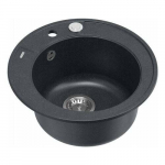 Zlewozmywak GraniteQ MORGAN 210 zlewozmywak black diamond z syfonem Push To Open stal szlachetna okrągły 1-komorowy b/o + zaczepy 3 szt | brak | 5904310996884