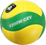 Mikasa Ż&oacute;łto-zielona piłka do siatk&oacute;wki Mikasa V200W CEV - rozmiar 5 5 | 20893-82 | 4907225881291