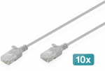 Digitus Patchcord Slim Cat.6 U/UTP LSZH 5m szary 10 szt. (DK-1618-050S-10) | DK-1618-050S-10 | 4016032507765