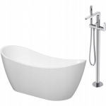 Wanna Cersanit SET B720: Wanna wolnostojąca owalna ZEN DOUBLE 182x71 z baterią wolnostojącą INVERTO chrom (S601-139) | S601-139 | 5901771078722